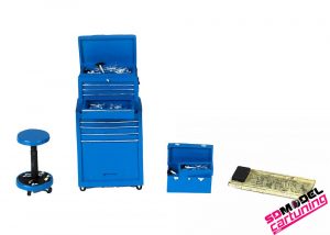 1:18 Kit d'outils de garage motorhead bleu