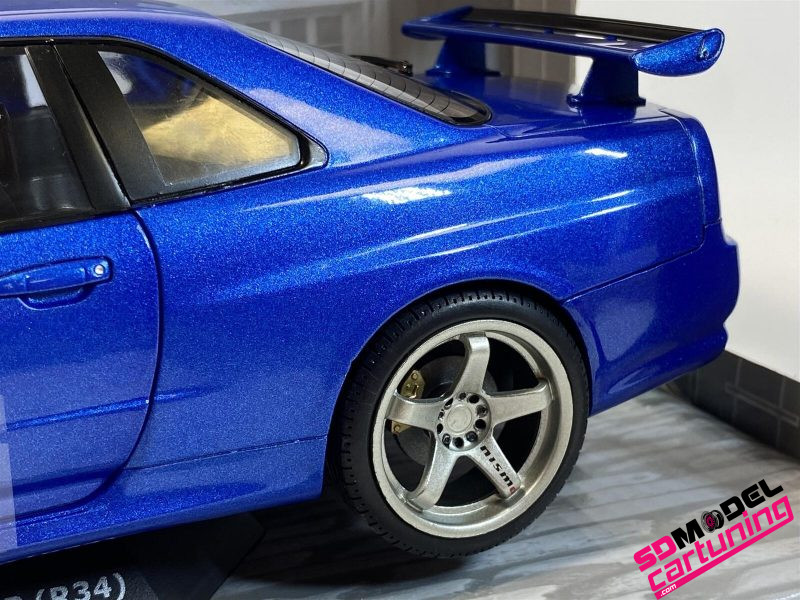 1:18 Nissan Skyline R34 GT-R 1999 - Blauw metallic – Image 5