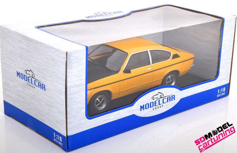 Modèle Réduit Opel Kadett C Coupé 1983 – Échelle 1:18 – Jaune Et Noir – MCG