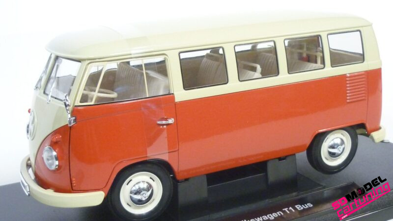 1:18 Volkswagen Bulli T1 Bus - 1963 - Lichtrood/Beige - Afbeelding 2