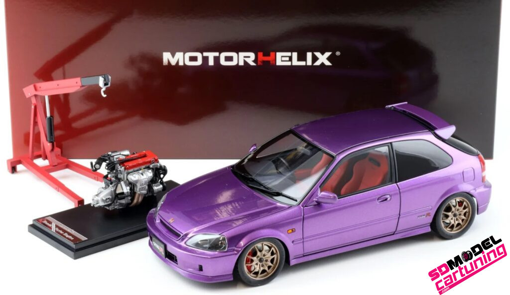 1:18 Honda Civic EK9 Type R customized - Purple - inclusief extra ...