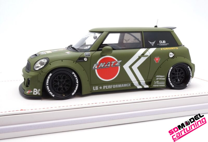 1:18 Mini Cooper LB Performance Liberty Walk - Army Groen - Afbeelding 3
