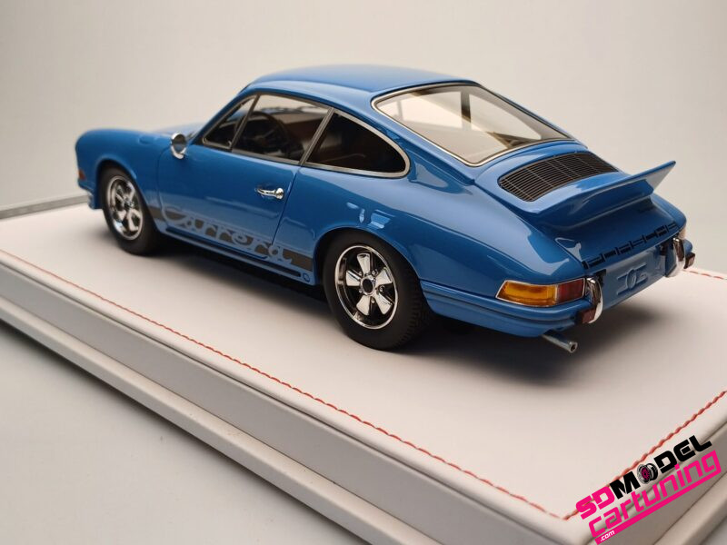 1:18 Porsche 911 Carrera 2.7 RS - Blauw - Inclusief luxe vitrinebox - immagine 3