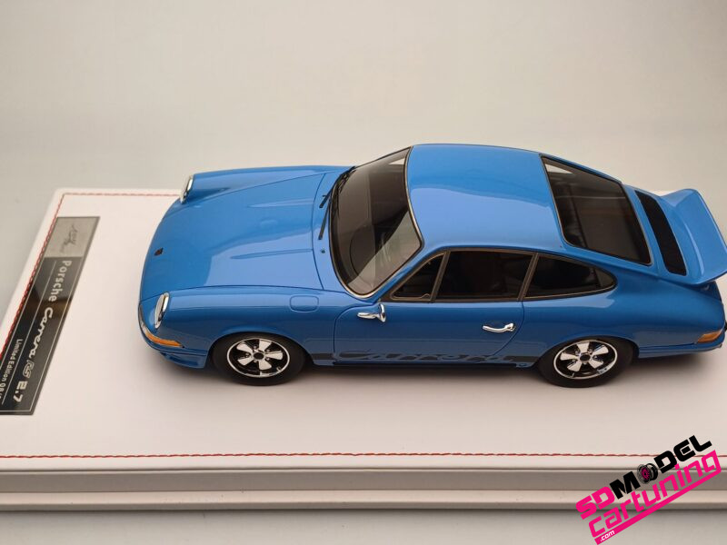 1:18 Porsche 911 Carrera 2.7 RS - Blauw - Inclusief luxe vitrinebox - immagine 6