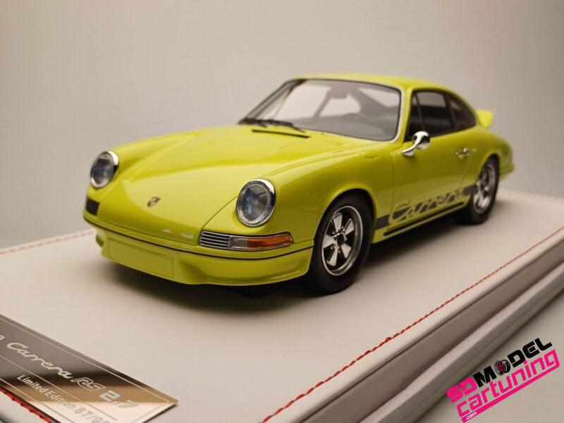 1:18 Porsche 911 Carrera 2.7 RS - Giallo - Vetrina di lusso inclusa