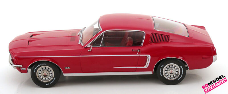 1:18 Ford Mustang GT Fastback – 1968 – Rood - Afbeelding 3