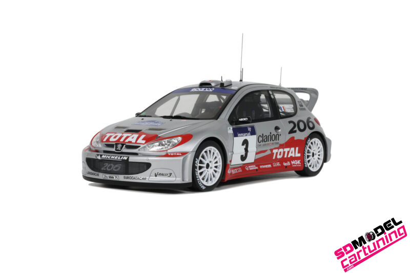 1:18 Peugeot 206 WRC Panizzi Tour De Corse - 2002 - Silver