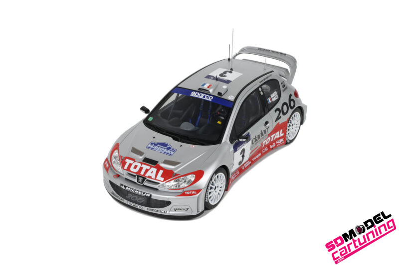 1:18 Peugeot 206 WRC Panizzi Tour De Corse - 2002 - Zilver - Afbeelding 2