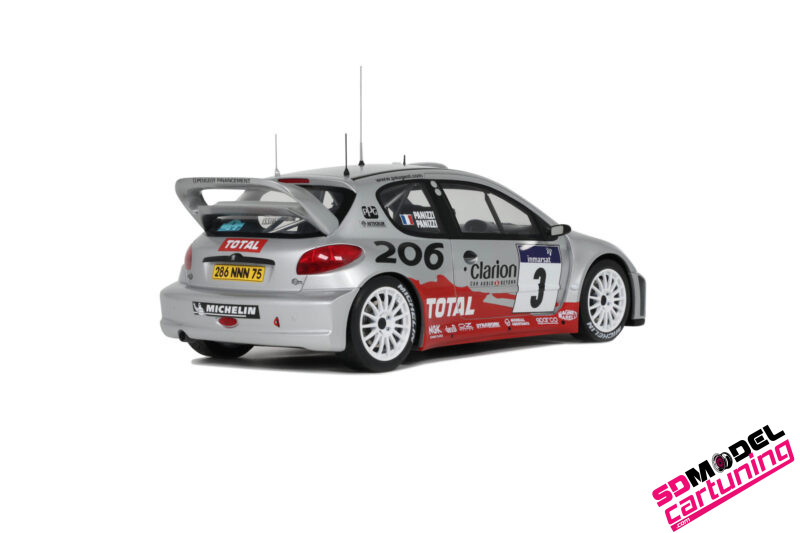 1:18 Peugeot 206 WRC Panizzi Tour De Corse - 2002 - Zilver - Afbeelding 5