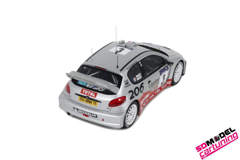 1:18 Peugeot 206 WRC Panizzi Tour De Corse - 2002 - Zilver - Afbeelding 3