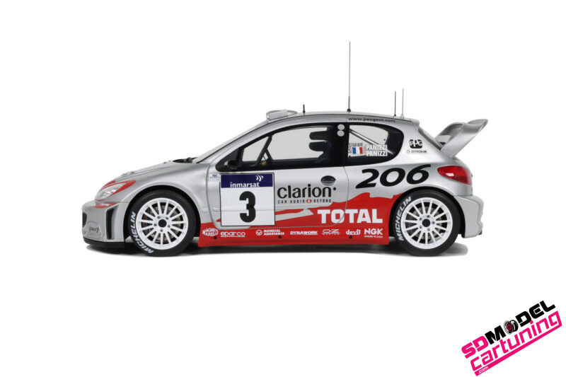 1:18 Peugeot 206 WRC Panizzi Tour De Corse - 2002 - Zilver - Afbeelding 4