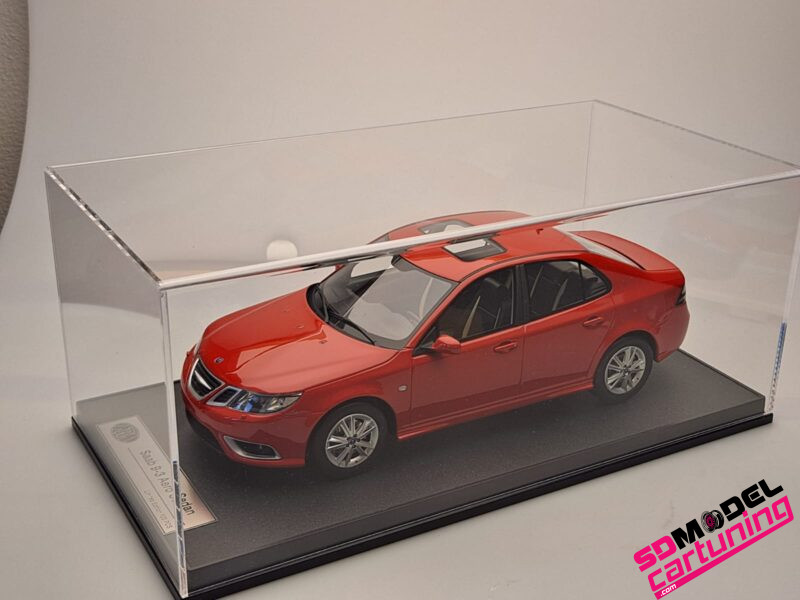1:18 Saab 9-3 Aero Sedan - 2008 - Rood - Inclusief Luxe Vitrinebox - Imagen 7