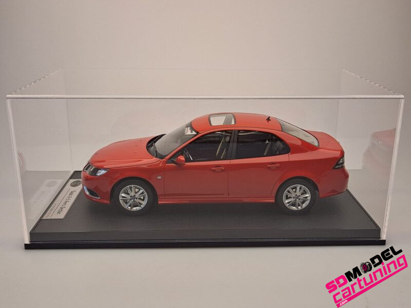 1:18 Saab 9-3 Aero Sedan - 2008 - Rood - Inclusief Luxe Vitrinebox - Imagen 9