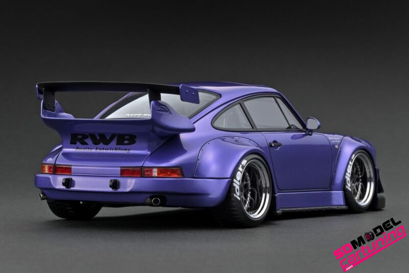 1:18 Porsche 930 RWB - Work M1 Wheels - Paars metallic - Imagen 4