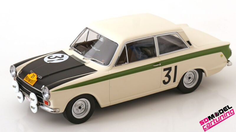 1:18 Ford Lotus Cortina #31 Marathon De La Route Ickx/ Staepelaere - 1966 - Blanco