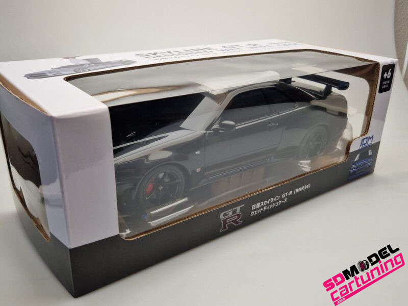 1:18 Nissan Skyline R34 GT-R - Zwart - Tissue Case - Afbeelding 7