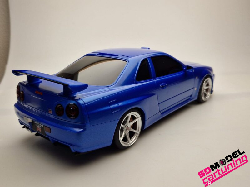 1:18 Nissan Skyline R34 GT-R - Blauw - Tissue Case - Afbeelding 5