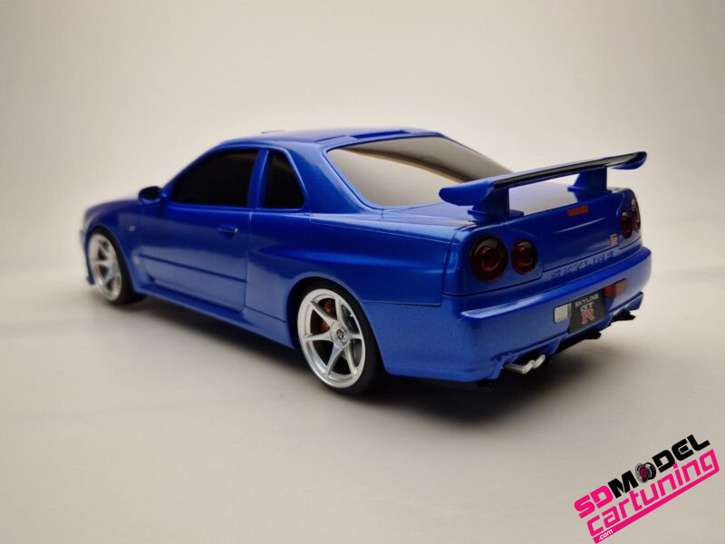 1:18 Nissan Skyline R34 GT-R - Blauw - Tissue Case - Afbeelding 4