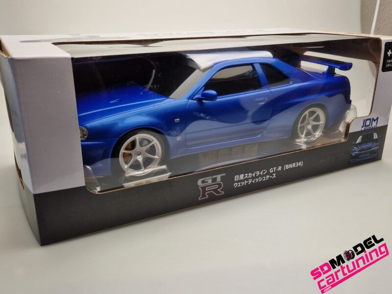 1:18 Nissan Skyline R34 GT-R - Blauw - Tissue Case - Afbeelding 6