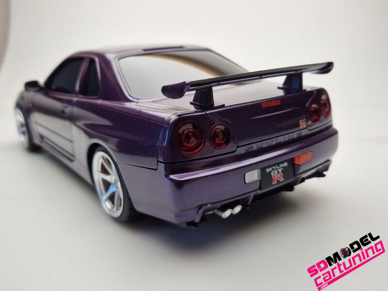 1:18 Nissan Skyline R34 GT-R - Paars - Tissue Case - Afbeelding 5