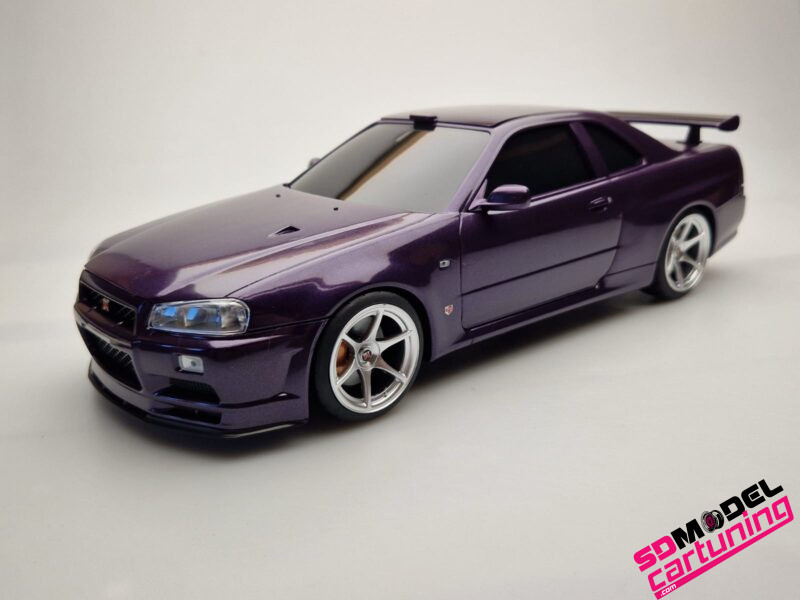 1:18 Nissan Skyline R34 GT-R - Paars - Tissue Case - Afbeelding 2