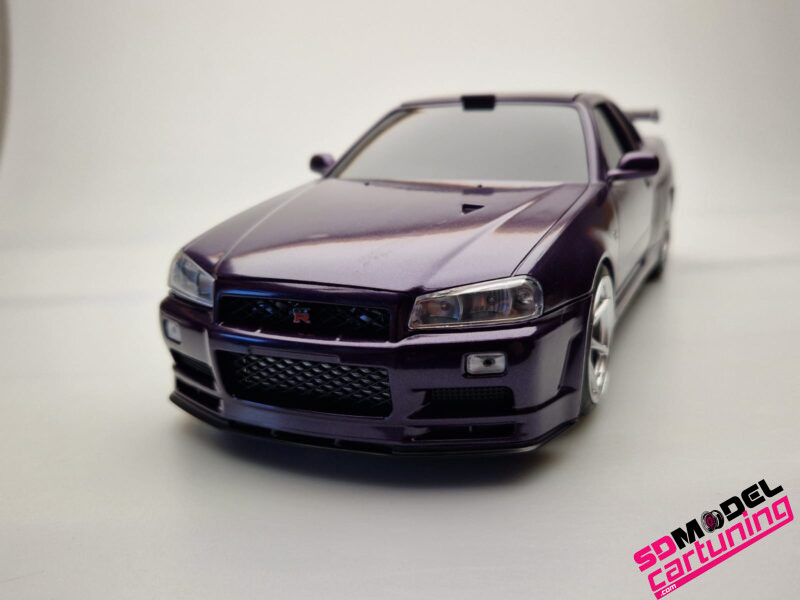 1:18 Nissan Skyline R34 GT-R - Paars - Tissue Case - Afbeelding 4