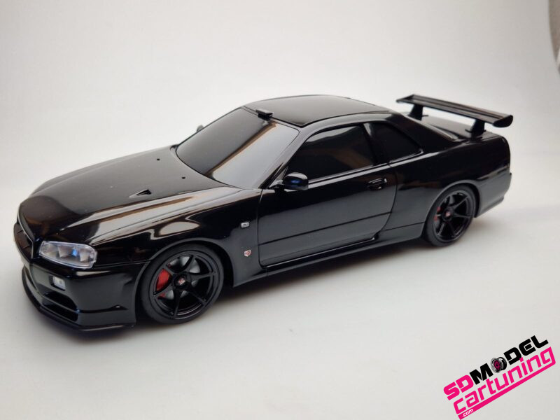 1:18 Nissan Skyline R34 GT-R - Zwart - Tissue Case - Afbeelding 5