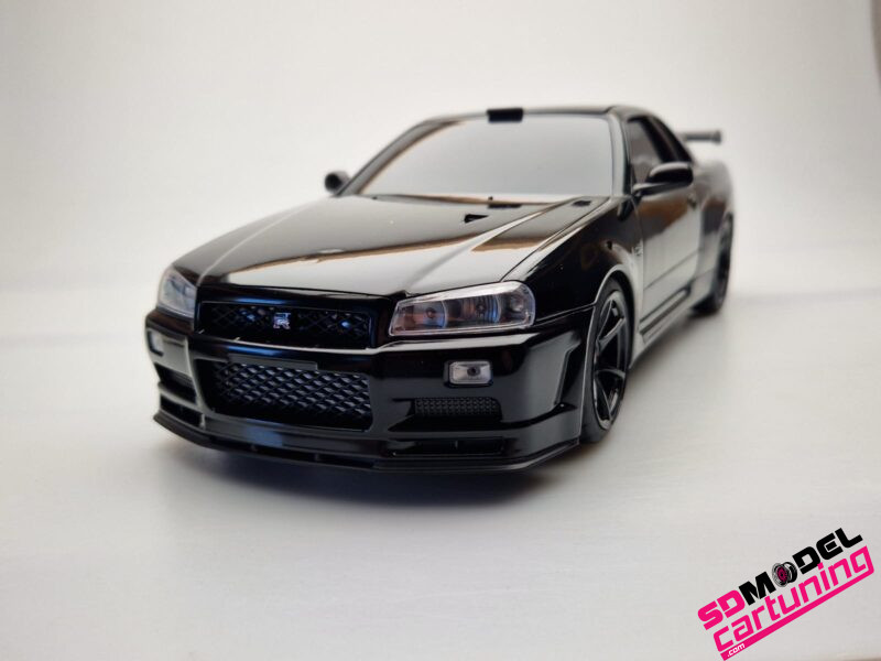 1:18 Nissan Skyline R34 GT-R - Zwart - Tissue Case - Afbeelding 2