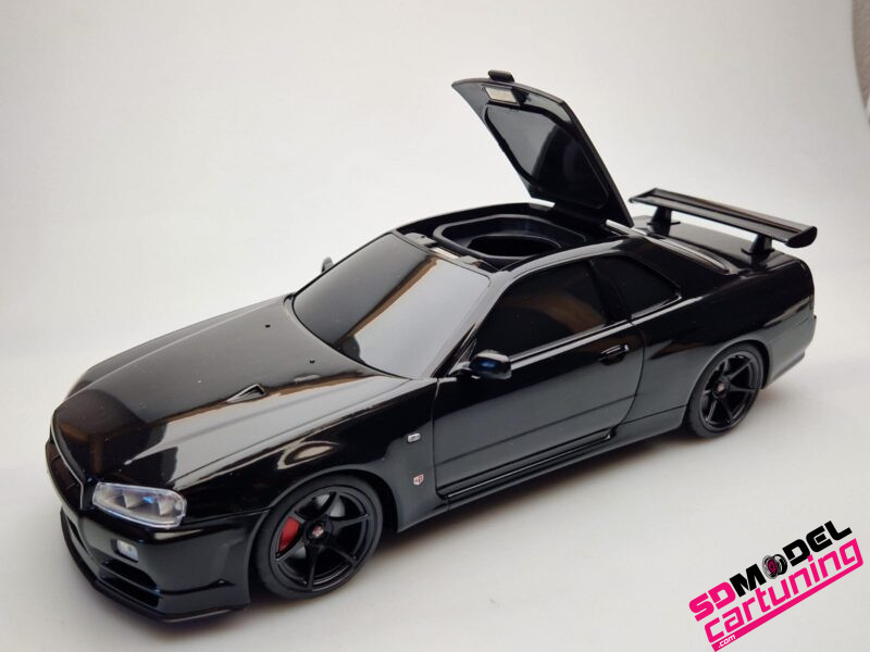 1:18 Nissan Skyline R34 GT-R - Zwart - Tissue Case - Afbeelding 6