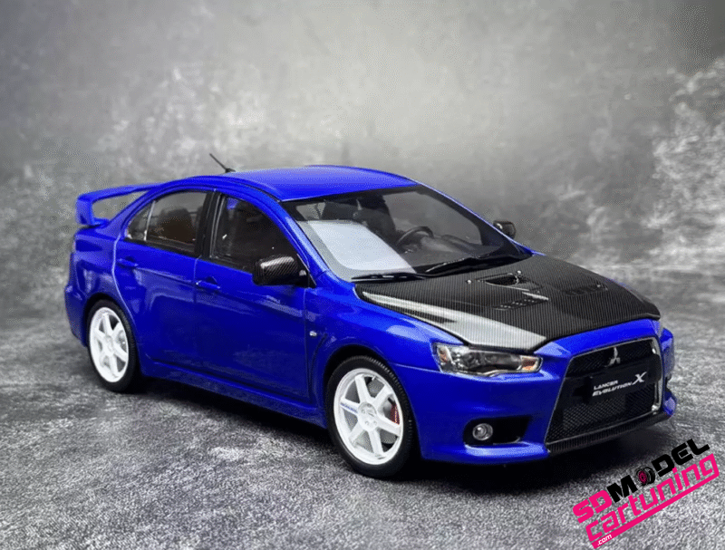 1:18 Mitsubishi Lancer Evolution X - Volk TE37 Velgen - Blauw - Afbeelding 3