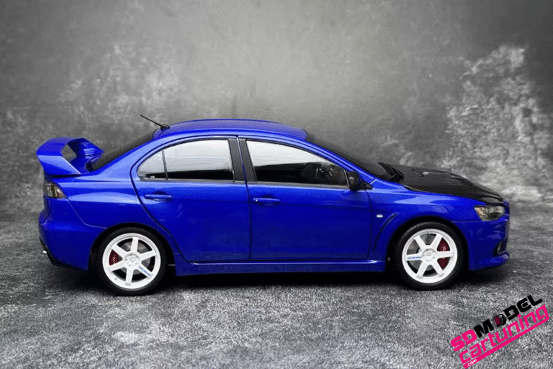 1:18 Mitsubishi Lancer Evolution X - Volk TE37 Velgen - Blauw - Afbeelding 2