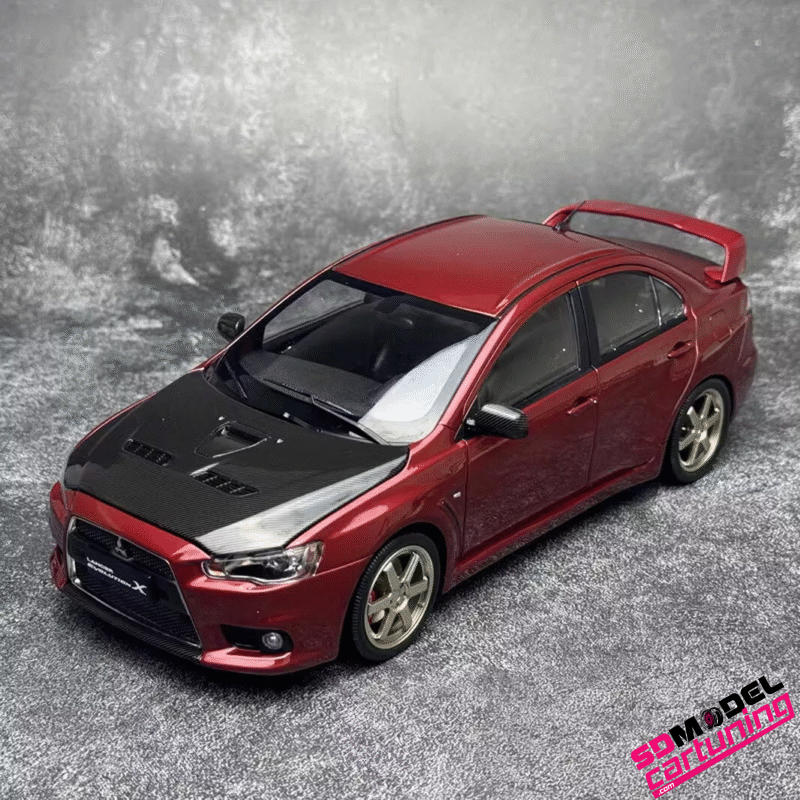 1:18 Mitsubishi Lancer Evolution X - Volk TE37 Velgen - Rood
