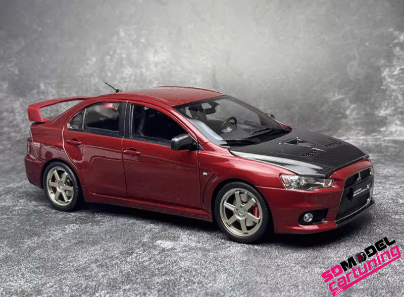 1:18 Mitsubishi Lancer Evolution X - Volk TE37 Velgen - Rood - Afbeelding 3