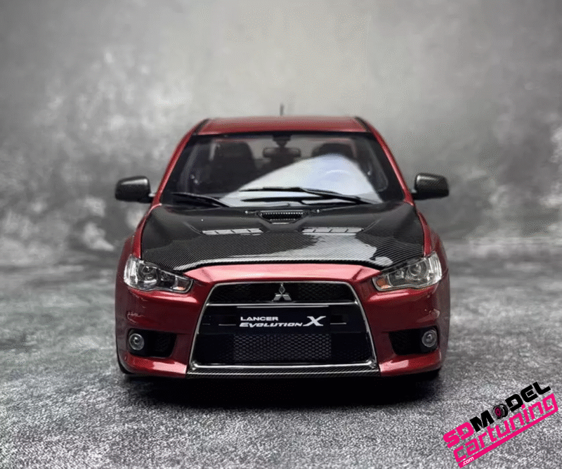 1:18 Mitsubishi Lancer Evolution X - Volk TE37 Velgen - Rood - Afbeelding 6