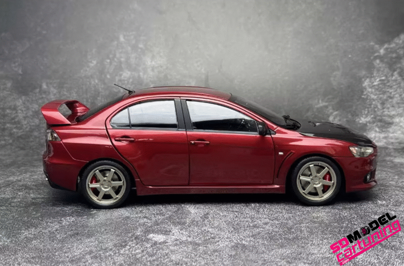 1:18 Mitsubishi Lancer Evolution X - Volk TE37 Velgen - Rood - Afbeelding 4