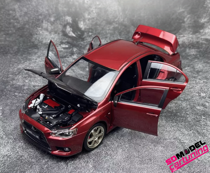 1:18 Mitsubishi Lancer Evolution X - Volk TE37 Velgen - Rood - Afbeelding 2