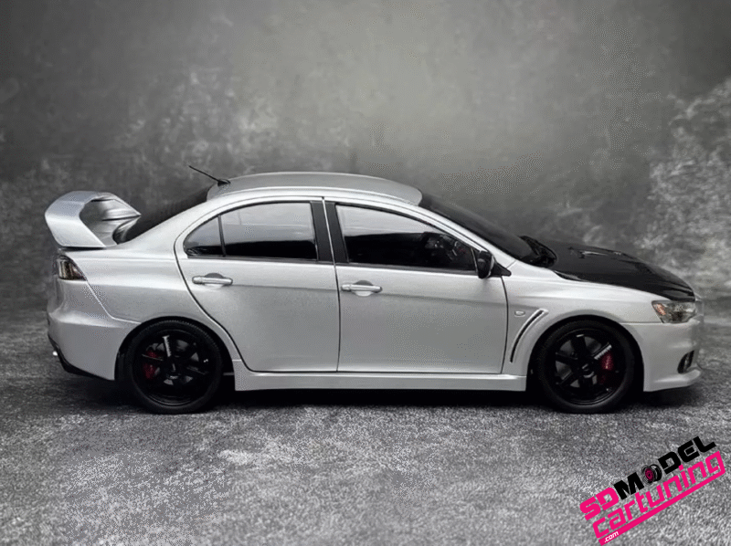 1:18 Mitsubishi Lancer Evolution X - Volk TE37 Velgen - Zilver - Afbeelding 4