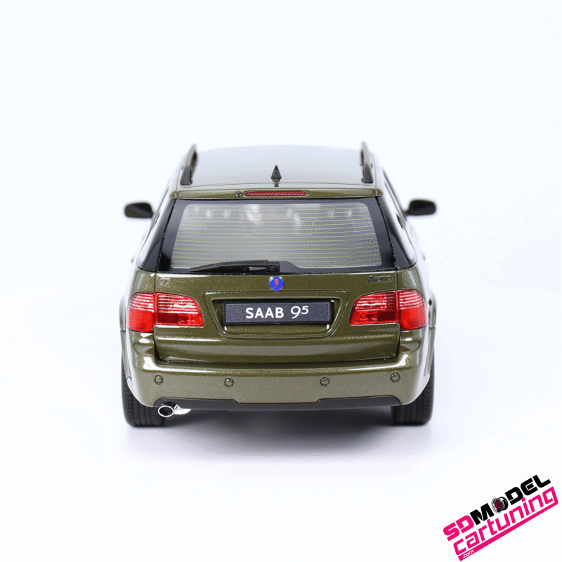 1:18 Saab 9-5 Sportcombi – 2006 – Groen – Inclusief Luxe Vitrine box - Afbeelding 4