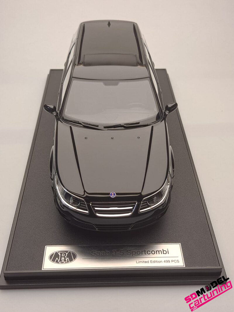 1/18 Saab 9-5 Sportcombi – 2006 – Zwart – Inclusief Luxe Vitrine box - Imagen 10