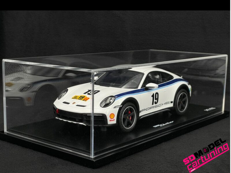1:18 Porsche 911 992 Dakar Rallye #19 - Wit - Inclusief Luxe Vitrinebox - immagine 2
