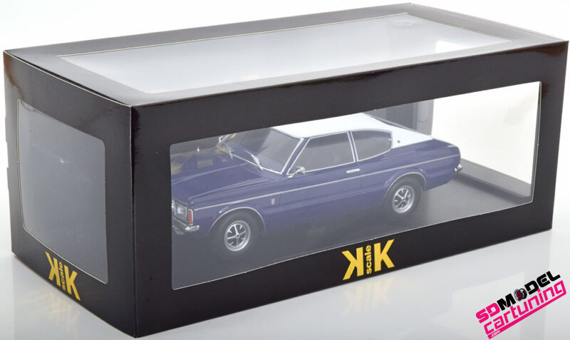 1:18 Ford Taunus GXL Coupe met Vinyldak – 1971 – Blauw/ Wit - Imagen 6
