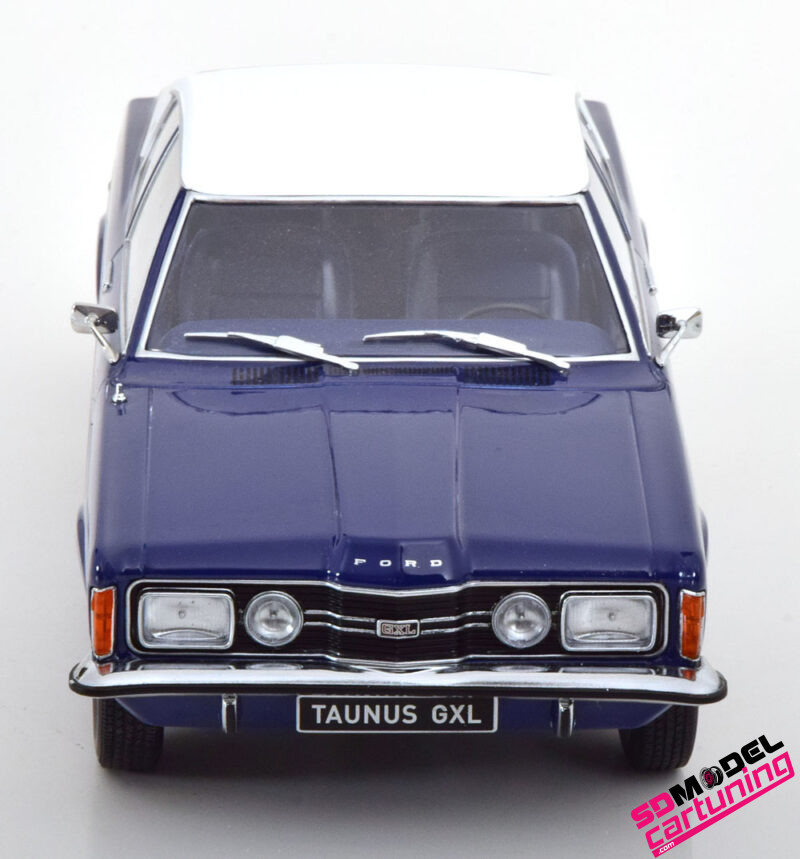 1:18 Ford Taunus GXL Coupe met Vinyldak – 1971 – Blauw/ Wit - Imagen 2