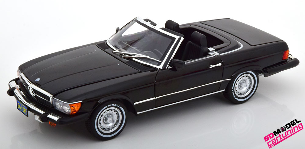 1:18 Mercedes Benz 450SL R107 US-version - American Gigolo movie version - 1979 - Black.
