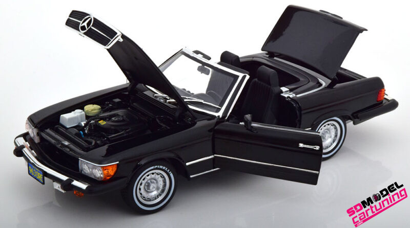 1:18 Mercedes Benz 450SL R107 US-version - American Gigolo film versie - 1979 - Zwart. - Afbeelding 4