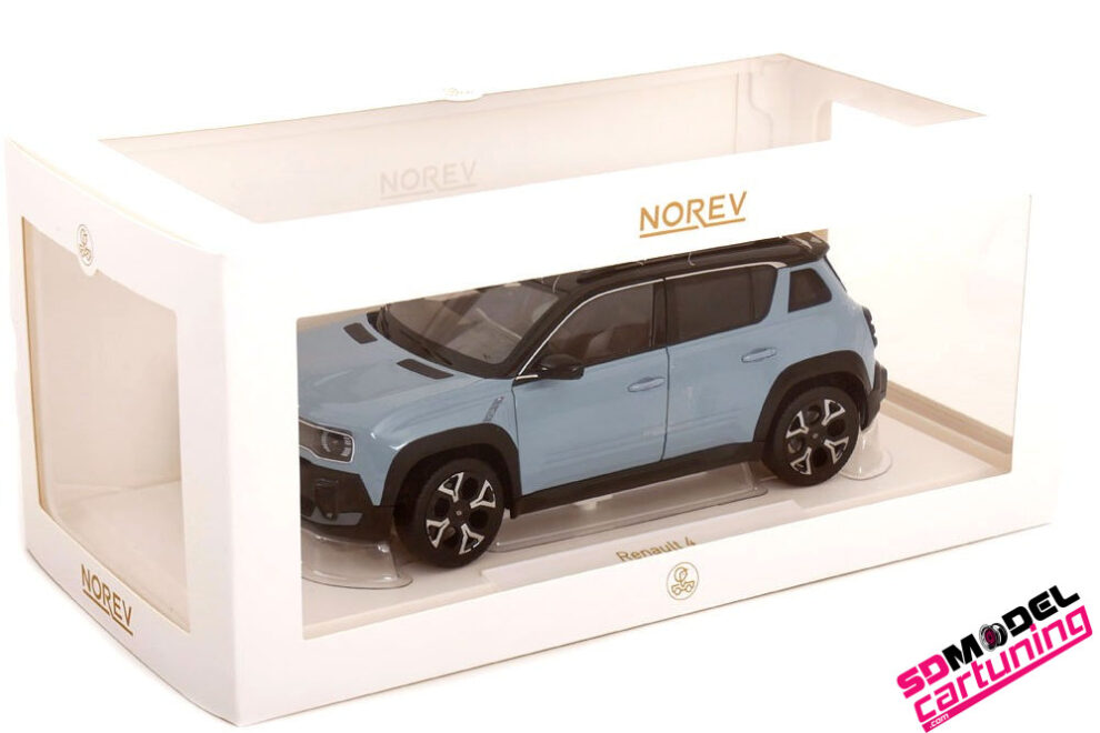 Norev 1/18 Renault 4 E-Tech Electrique 2025 Bleu Nuage – Précommande