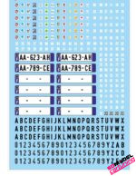 1:18 Set di decalcomanie per targhe francesi 120x80 mm