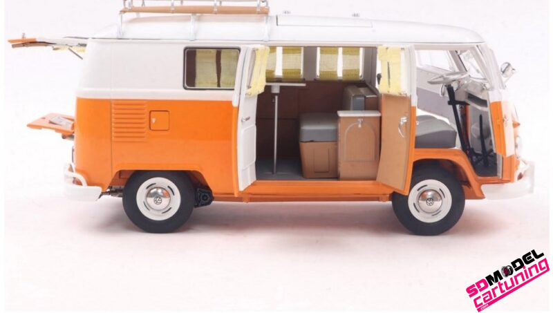 1:18 Volkswagen T1 Camper - Oranje / Wit - immagine 6