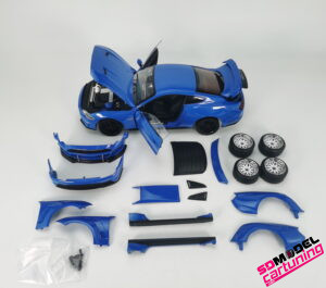 1:18 Ford Mustang GT - 2019 - Blauw inclusief tuning kit.