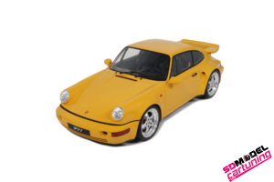 1:8 Porsche 911 964 Turbo -1994 - Speed yellow including deluxe display case