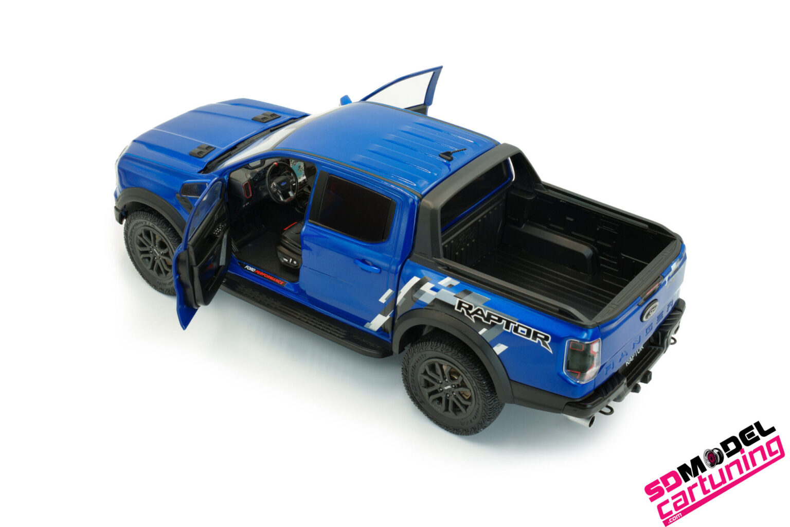 1:18 Ford Ranger Raptor - 2024 - Blue Lightning - SDmodelcartuning.com